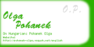 olga pohanek business card